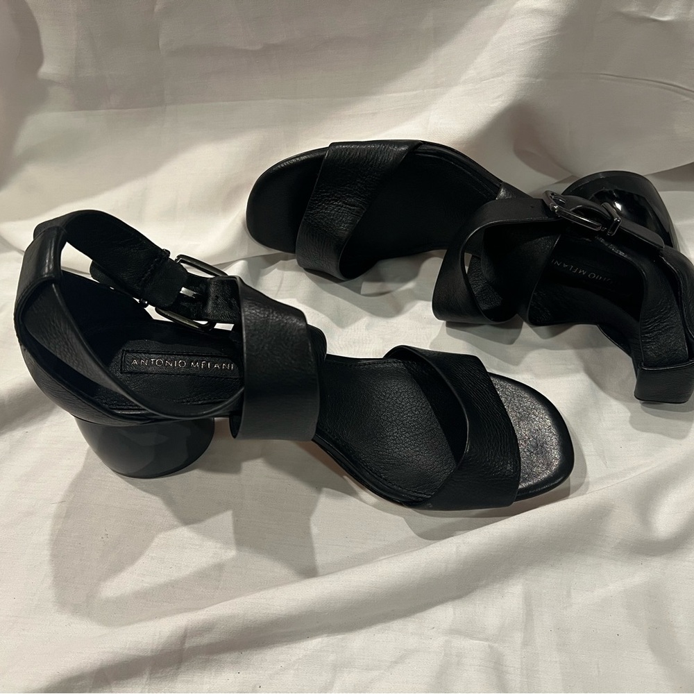 ANTONIO MELANI Black Strappy Heels